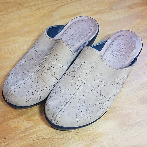 fly flot leather clogs